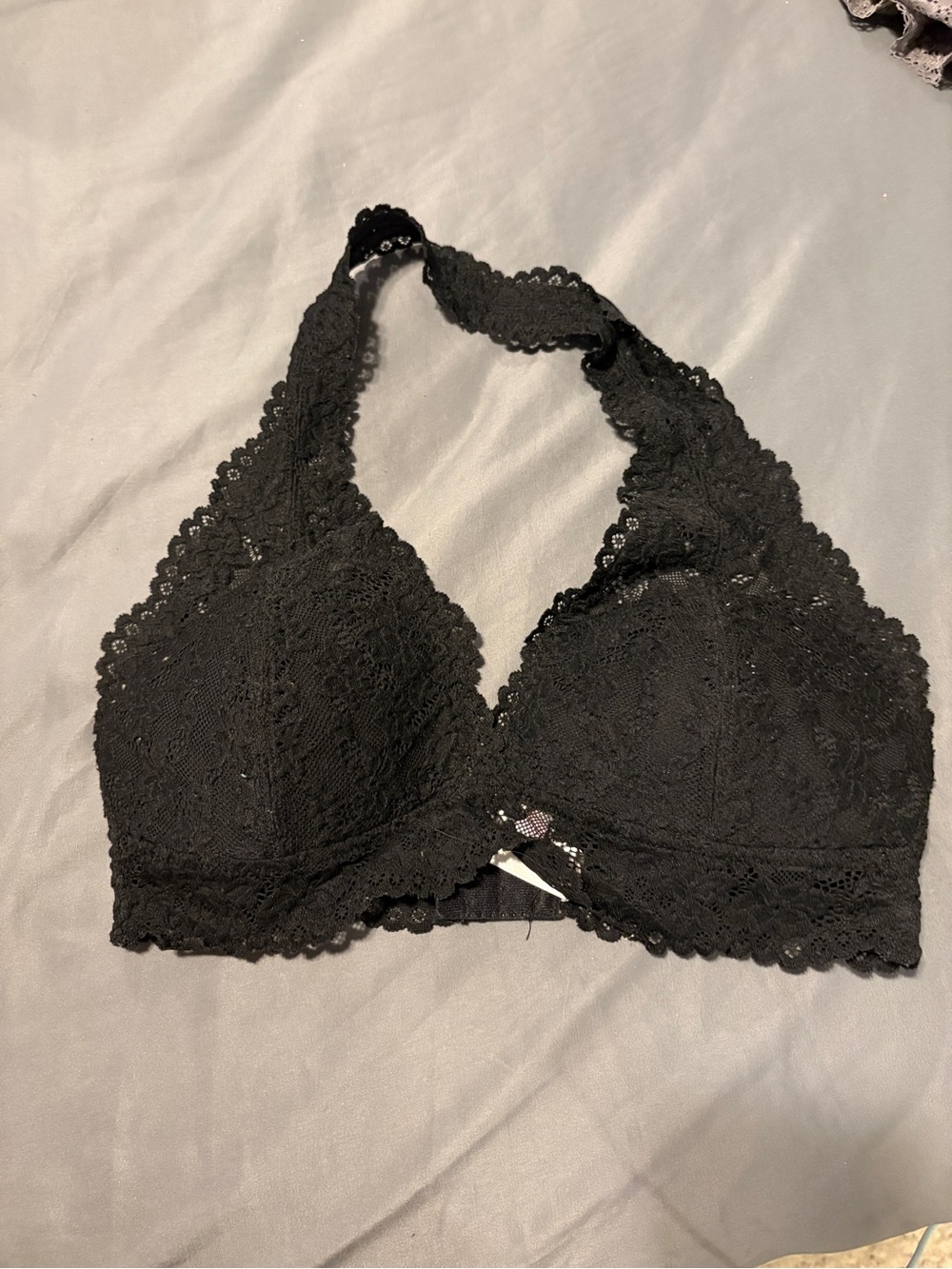 Xhilaration Black Lace Halter Bralette